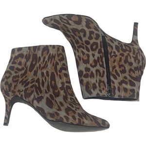 Ashro Leopard Print Ankle Boots Booties sz 9.5